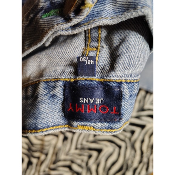 Vintage‎ Tommy Hilfiger Jeans Mens 40x30 Blue Denim Baggy Y2K Flag Tapered Light - Picture 7 of 10
